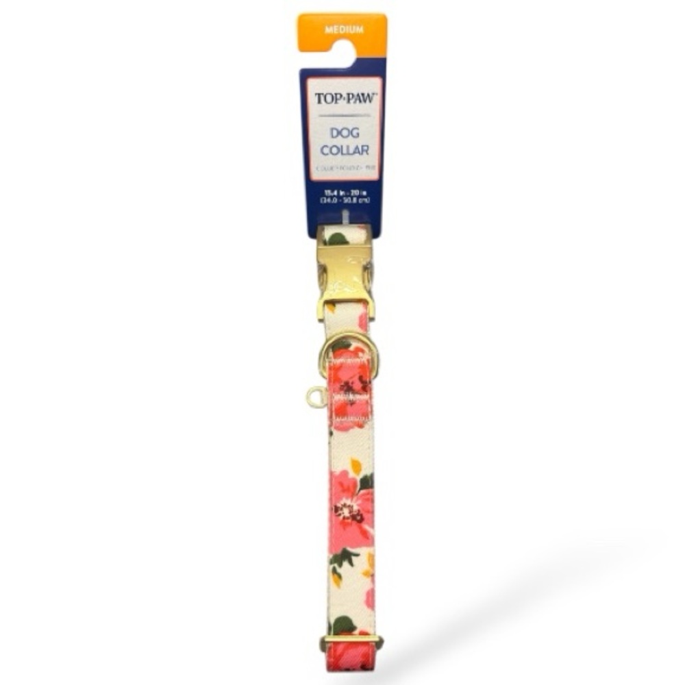 Dog Collar, Floral Design, Size Medium — Top Paw